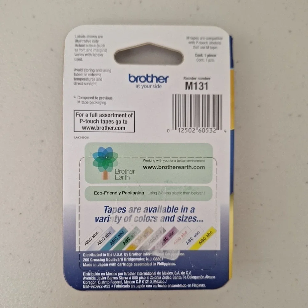 Brother P-Touch OEM Nonlaminated M Series Tape Cartridge M131 & M231W 1/2 in NEW